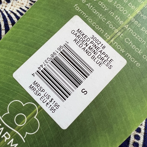 Farm Rio Mixed Pineapple Garden Mini Dress - Red & Blue - Picture 10 of 10